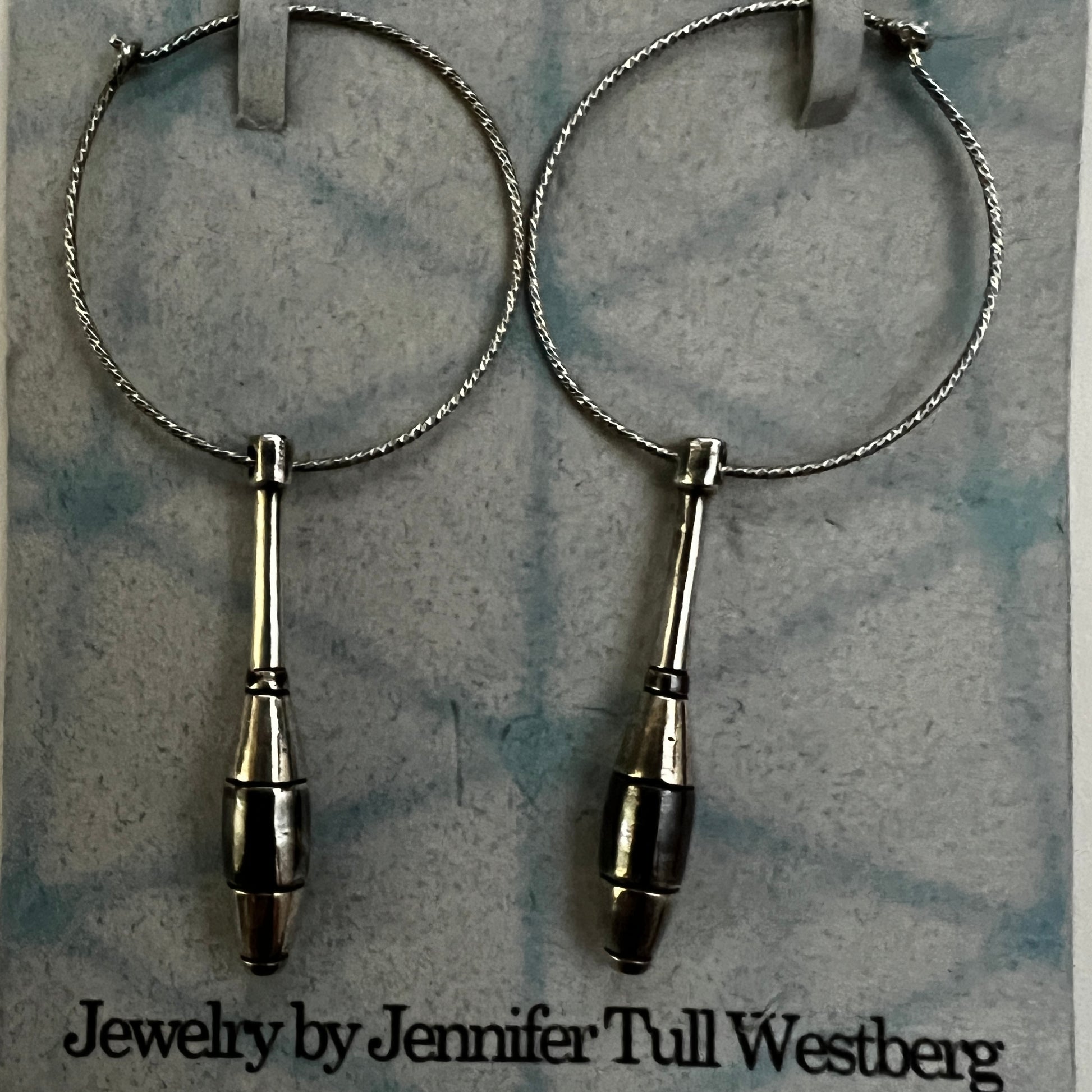 Juggling Club Earrings on Hoops (Pair) - Fly Juggling