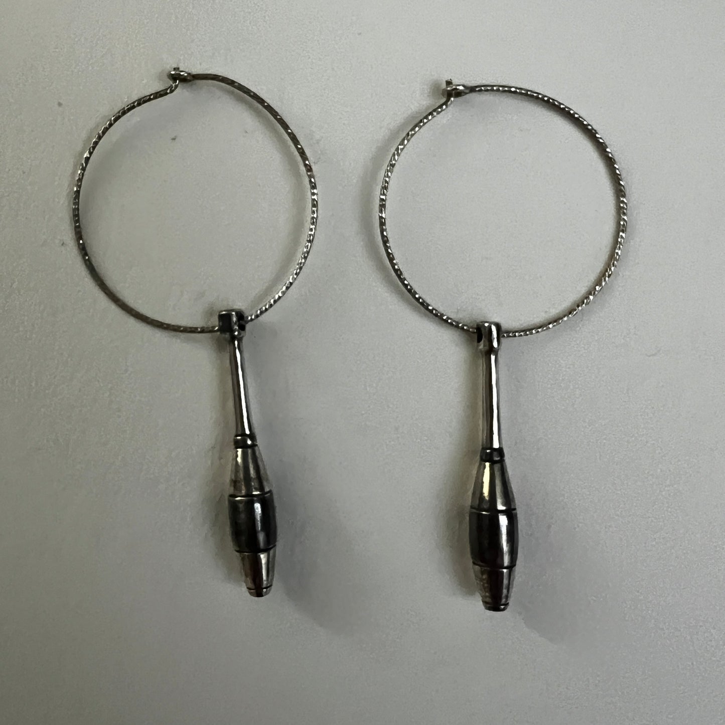 Juggling Club Earrings on Hoops (Pair) - Fly Juggling